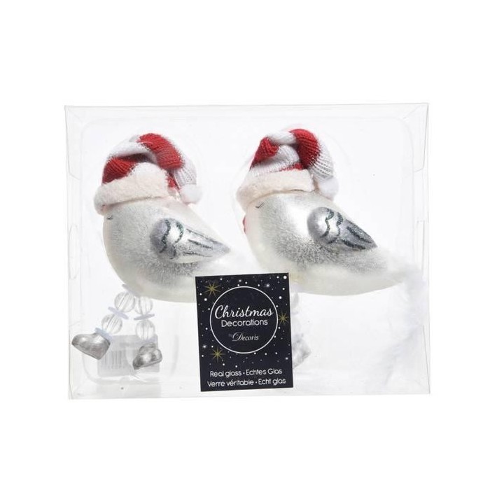 UCCELLO CCAPPELLO WHITE RED VETRO